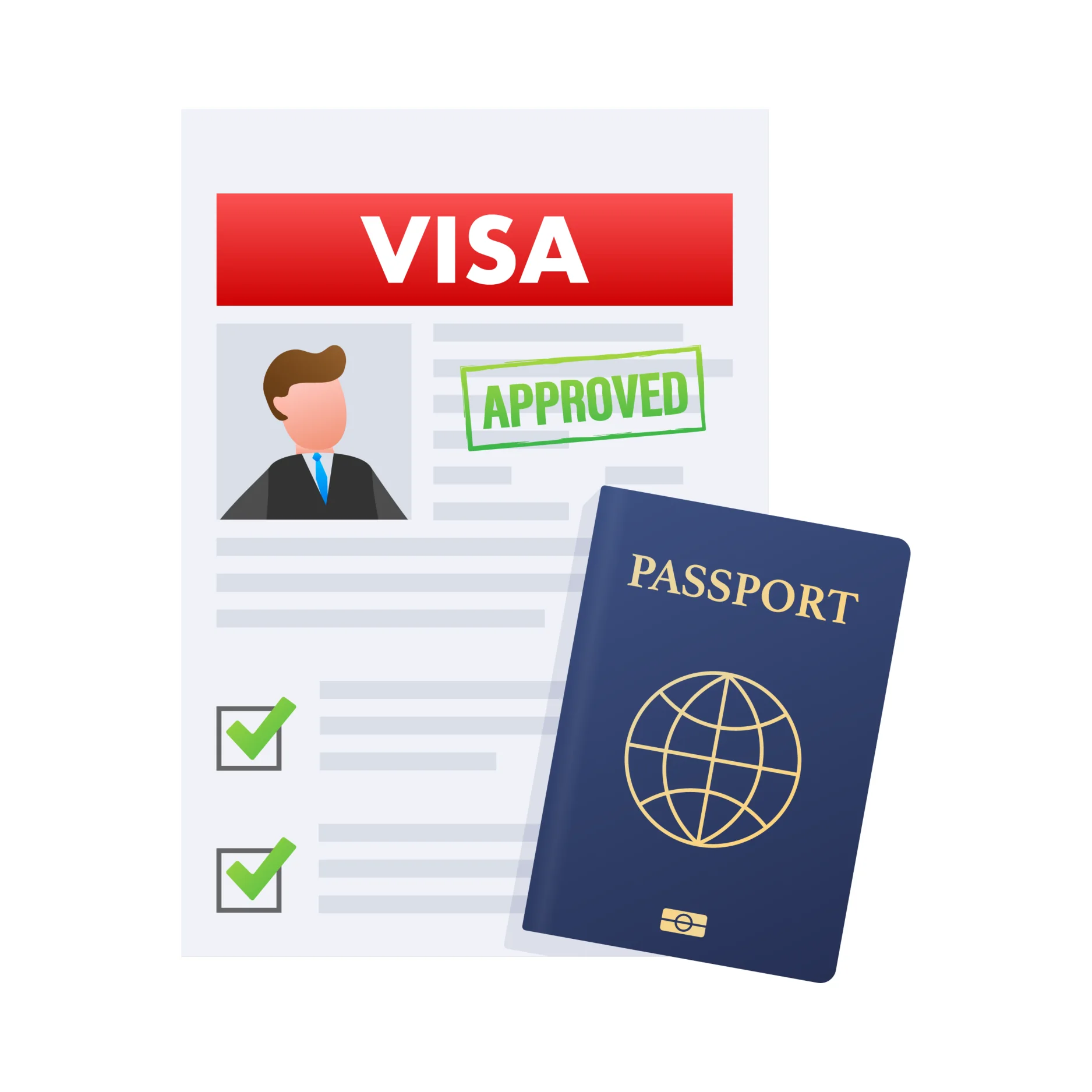 Ilustración de visa americana de turista